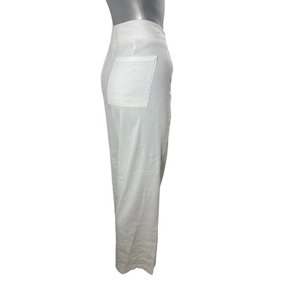 Chico’s Wide Leg Pants White Linen 2R 12 Career Quiet Luxury Bridal Office - Picture 7 of 12